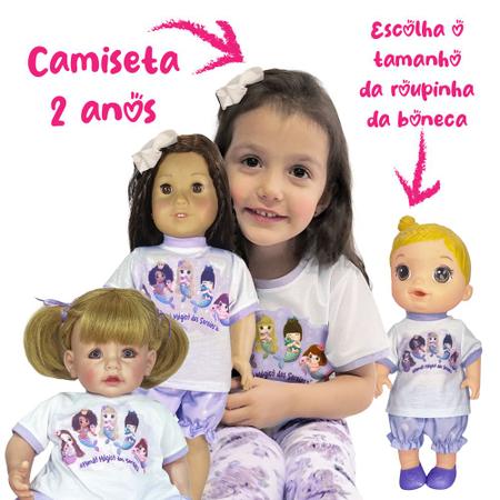 Imagem de Kit Roupa de Boneca Baby Alive Com Camiseta P/ Mamãe Sereias Laço de Fita