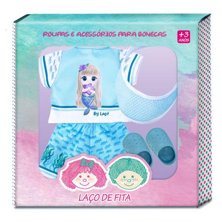 Imagem de Kit Roupa de Boneca Baby Alive Passeio das Sereias Laço de Fita