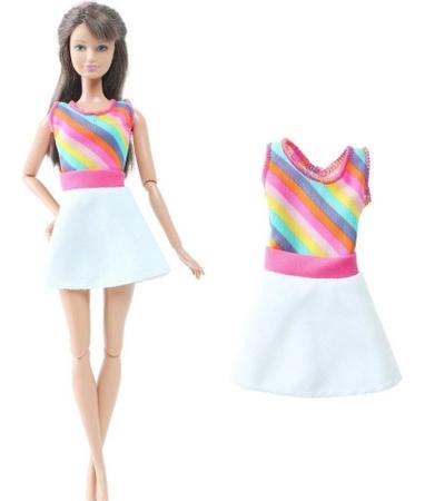 Kit Roupa Para Boneca Barbie Roupinha Mais Sapato Vestido de