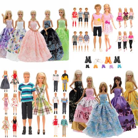 Roupas de Bonecas Vestidos de Princesa Casaco Sapatinhos Compatível com  Barbie Cinderela e Frozen - Sheilinha Confecção - Roupa de Boneca -  Magazine Luiza