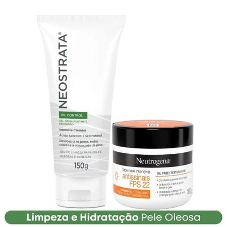 Imagem de Kit Sabonete Controla Oleosidade Intensa 150g + Hidratante Face Care Antissinais Vitamina C FPS 22