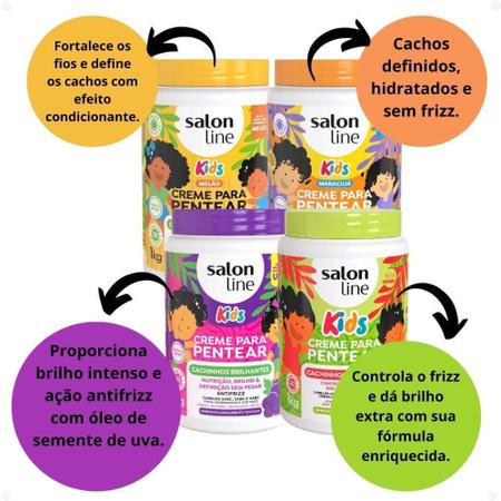 Imagem de Kit Salon Line 4 Cremes: Melão, Maracujá, Uva E Melancia