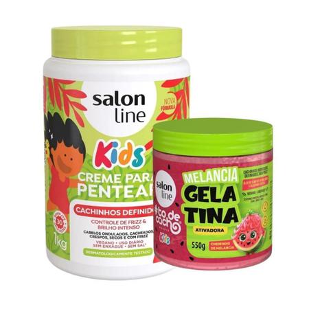 Imagem de Kit Salon Line Hidra Cachinhos + Creme E Gelatina Melancia