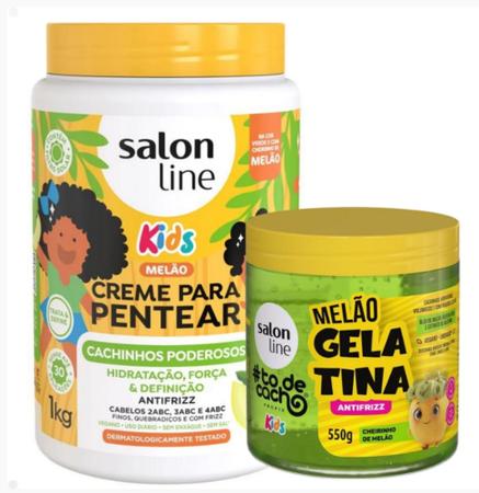 Imagem de Kit Salon Line Kids: Creme de Pentear e Gelatina Melão ou Maracujá