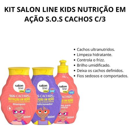 Imagem de Kit Salon Line Kids Nutrição Em Ação S.O.S Cachos C/3
