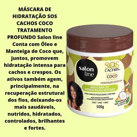 Imagem de Kit Salon Line Sos Cachos Coco Hidratação Sos Oleo De Coco