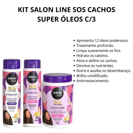 Imagem de Kit Salon Line Sos Cachos Super Óleos C/3