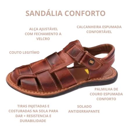 Imagem de Kit sandalia franciscana papete em couro legitimo conforto