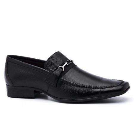 Kit Sapato Social Masculino De Couro Legítimo Moderno Bico Quadrado Calce Fácil Confort + Relógio - Sanel Shoes Imagem de Kit Sapato Social Masculino De Couro Legítimo Moderno Bico Quadrado Calce Fácil Confort + Relógio