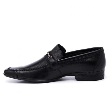 Kit Sapato Social Masculino De Couro Legítimo Moderno Bico Quadrado Calce Fácil Confort + Relógio - Sanel Shoes Imagem de Kit Sapato Social Masculino De Couro Legítimo Moderno Bico Quadrado Calce Fácil Confort + Relógio