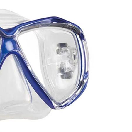 Imagem de Kit Seasub Esmeralda Azul Máscara Supra + Respirador Fusion Acompanha Maleta Com Fechos