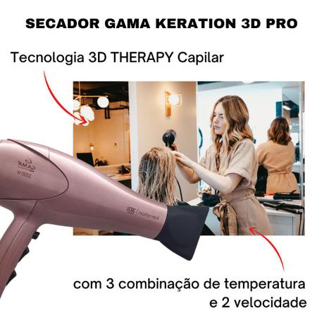 Imagem de Kit Secador Cabelo Potente 2200w Rosa e Chapinha Led  Prancha Alisadora 230C