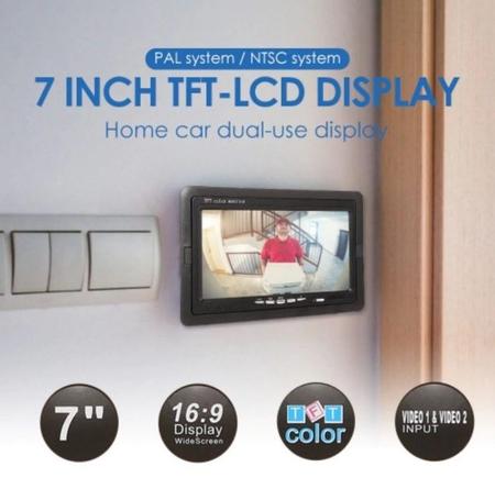 Imagem de Kit Segurança Monitor 7" LCD  com  1 Câmera 1080P  e 20mts Cabo