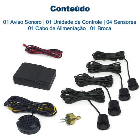 Imagem de Kit Sensores Dianteiros Preto Audi A1 2010 2011 2012 2013 Estacionamento Frontais Frente Buzzer 4 Pontos