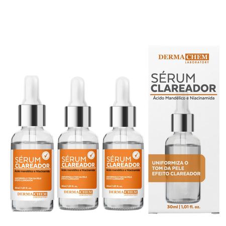 Kit Sérum Facial Clareador e Melasma para Manchas Dermachem 3 unidades -  Clareador Facial - Magazine Luiza