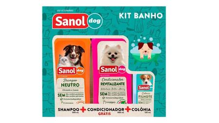 Imagem de Kit Shampoo-condicionador-ganhe 1 Colonia Sanol Dog Variado