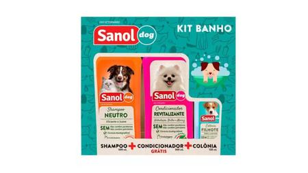 Imagem de Kit Shampoo-condicionador-ganhe 1 Colonia Sanol Dog Variado