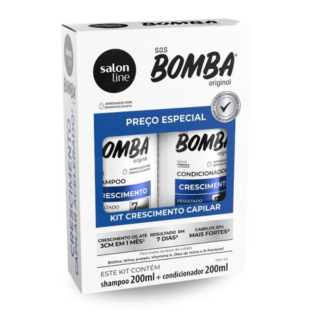 Imagem de Kit Shampoo + Condicionador Sos Bomba Salon Line 200ml