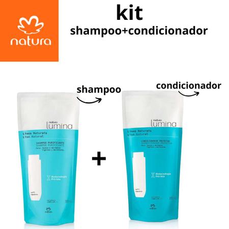 Imagem de Kit Shampoo e Condicionador Lumina Cabelos Lisos Refil 300ml