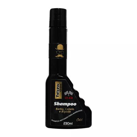 Imagem de Kit Shampoo e Condicionador Masculino 3 em 1 Barba, Cabelo e Bigode 230ml Gold