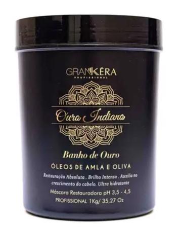 Imagem de kit Shampoo Ouro indiano 1 L + Máscara Ouro Indiano 1 Kg - Grankéra Profissional