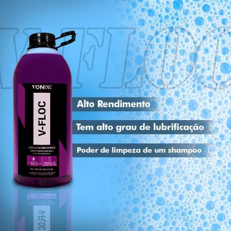 Imagem de Kit Shampoo V-floc 3l + Impact 3l Limpeza Pesada Chassi Roda