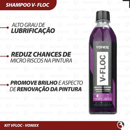 Imagem de Kit Shampoo V-floc Blend Cera Carnaúba + Toalha e Luva Tentaculos Microfibra - Vonixx