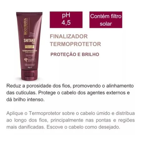 Imagem de Kit Shitake finalização 1 Finalizador termoprotetor 200ml 1 Finalizador Noite/Dia 200ml