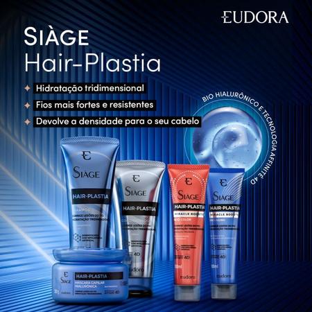 Imagem de Kit Siàge Hair Plastia Shampoo + Condicionador Eudora Tratamento Capilar Presente Lançamento Mulher 