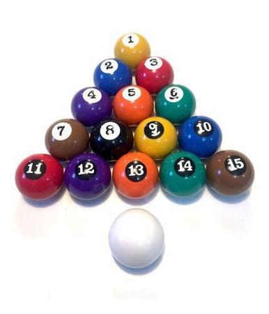 Kit Jogo De Bola Sinuca Para Bilhar / Snooker 54mm Numeradas