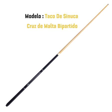 Kit Com 2 Tacos Sinuca Bilhar Profissional Cruz Preto/branco Nome do  desenho:Cruz de Malta/Preto/azul;Peso:440 g : : Esporte