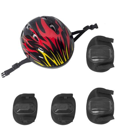 Imagem de Kit Skate Infantil Capacete Joelheira Cotoveleira 60cm