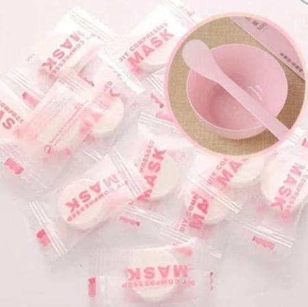 Imagem de Kit skin care 24 máscaras desidratadas potinho e espátula eficaz