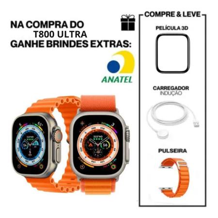 Novo T800 2023 Ultra Serie 8, Tela Full, Completo para Esportes, Corridas,  App de GPS, Com Carregamento NFC - Smartwatch e Acessórios - Magazine Luiza