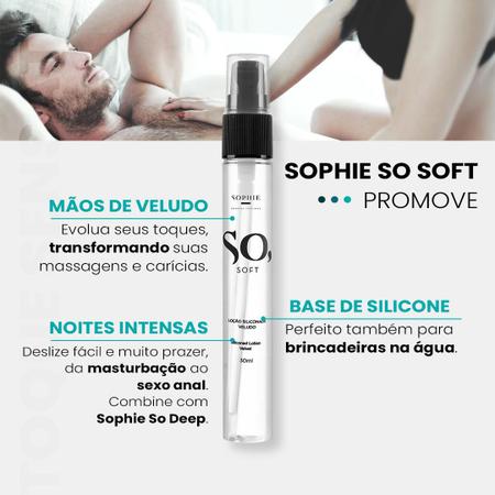 Imagem de Kit So Soft Loção Siliconada 30ml + Óleo Corporal Bifásico 140ml Sophie Sensual Feelings