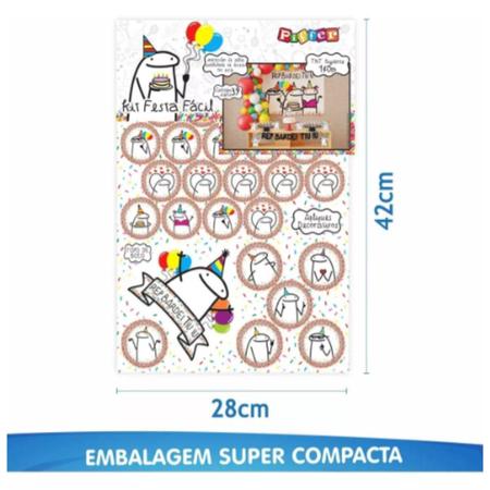 Painel de Festa em TNT Meme Flork Para Aniversário