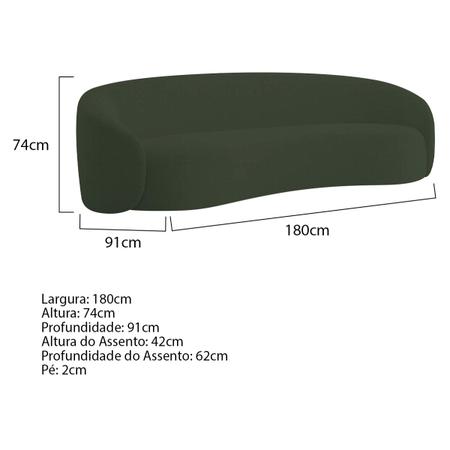 Imagem de Kit Sofá 3 Lugares 180cm e 2 Poltronas Orgânica Luxo Recepção Amore Linho - Doce Sonho Móveis