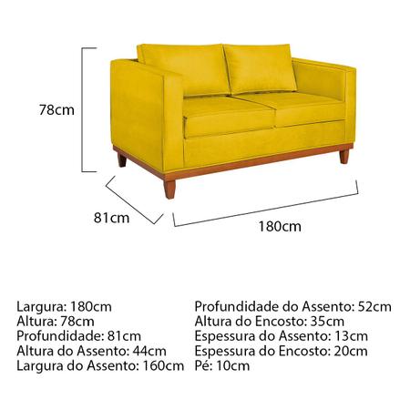 Imagem de Kit Sofá 3 Lugares e 2 Poltronas Europa 180 cm Estilo Conforto e Elegância Corano - ADJ Decor