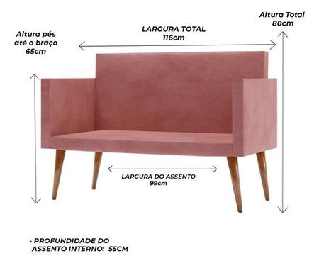 Kit Sofá Namoradeira + Poltrona Decorativa Liz Hoje - Zinn Moveis Imagem de Kit Sofá Namoradeira + Poltrona Decorativa Liz Hoje