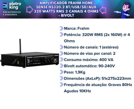 Imagem de Kit Som Ambiente Home Sense 320.2 + 4 Som Arandela Quadrada