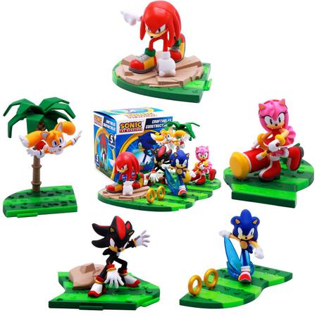 Imagem de Kit Sonic: Boneco Knuckles + Chaveiro + Mini Figura - DC Toys