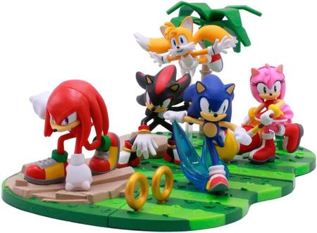 Imagem de Kit Sonic: Boneco Knuckles + Chaveiro + Mini Figura - DC Toys