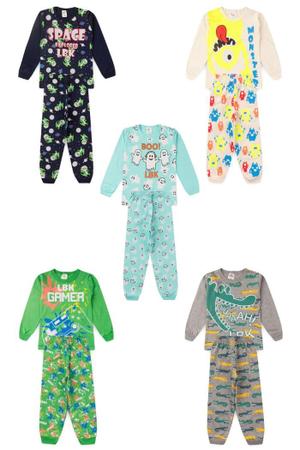 Kit Sortido 6 Peças de Pijama Masculino Infantil 3 blusas + 3 calças - - EPOPZ Imagem de Kit Sortido 6 Peças de Pijama Masculino Infantil 3 blusas + 3 calças -