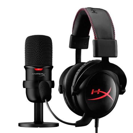 Kit Streamer HyperX Headset Cloud Core Gamer LED, Driver 53mm +