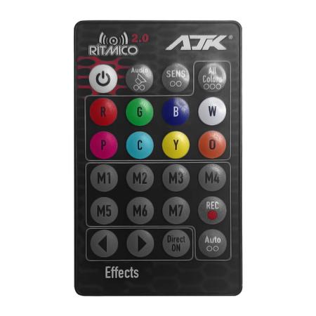 Kit Strobo Ajk 2 Faróis 3w Rítmica Batida Som + Voltímetro