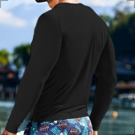 Imagem de Kit Sunga Tradicional Boxer Camisa Proteção Malha Fria Natação Segunda Pele Compressão Manga Longa Masculina Uv 50+ Praia Piscina Surf