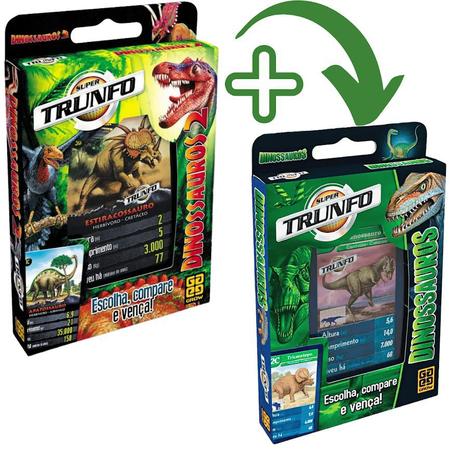 TRUNFO DINOSSAUROS 2 - Jogo de Cartas Trunfo Dinossauros 2 - Grow - GROW