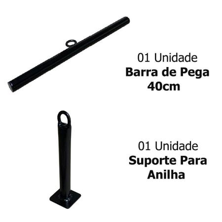 Kit Suporte e Barra Para Agachamento Sumo