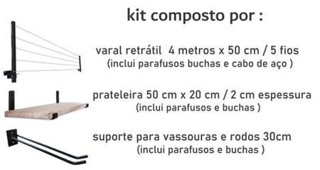 Imagem de "Kit Suporte Funcional:Vassouras e Rodos 30cm - Organize-se"
