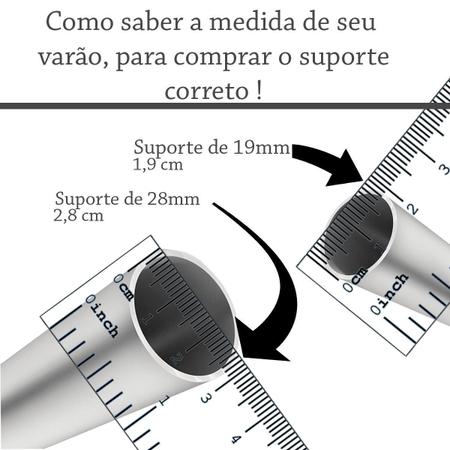 Imagem de Kit Suporte Para Varão 28Mm Metal Resistente 10 Peças 21 Aço